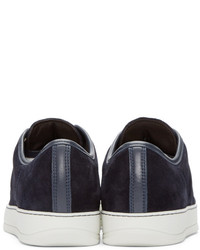 dunkelblaue niedrige Sneakers von Lanvin