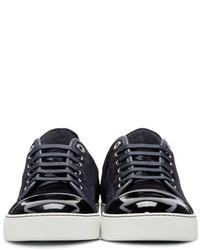 dunkelblaue niedrige Sneakers von Lanvin