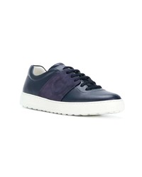 dunkelblaue niedrige Sneakers von Salvatore Ferragamo