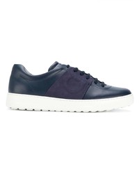 dunkelblaue niedrige Sneakers von Salvatore Ferragamo