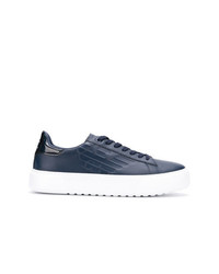 dunkelblaue niedrige Sneakers von Ea7 Emporio Armani