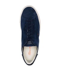 dunkelblaue niedrige Sneakers von Santoni