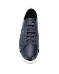 dunkelblaue niedrige Sneakers von Emporio Armani