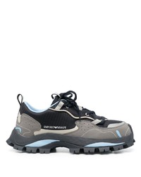 dunkelblaue niedrige Sneakers von Emporio Armani