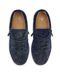 dunkelblaue niedrige Sneakers von Giuseppe Zanotti