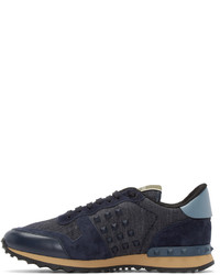 dunkelblaue niedrige Sneakers von Valentino