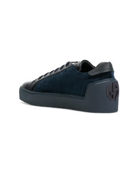 dunkelblaue niedrige Sneakers von Giorgio Armani