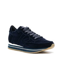 dunkelblaue niedrige Sneakers von Philippe Model