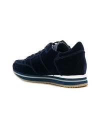 dunkelblaue niedrige Sneakers von Philippe Model