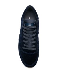 dunkelblaue niedrige Sneakers von Philippe Model