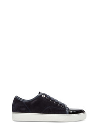 dunkelblaue niedrige Sneakers von Lanvin