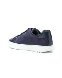 dunkelblaue niedrige Sneakers von Salvatore Ferragamo