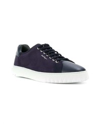 dunkelblaue niedrige Sneakers von Salvatore Ferragamo