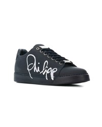 dunkelblaue niedrige Sneakers von Philipp Plein