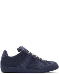 dunkelblaue niedrige Sneakers von Maison Margiela