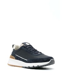 dunkelblaue niedrige Sneakers von Brunello Cucinelli