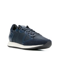 dunkelblaue niedrige Sneakers von Philippe Model