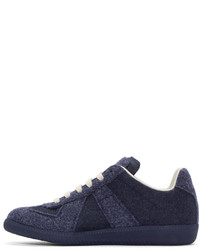 dunkelblaue niedrige Sneakers von Maison Margiela