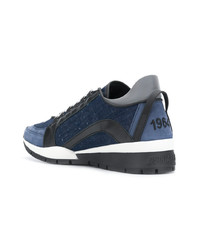 dunkelblaue niedrige Sneakers von DSQUARED2