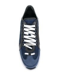 dunkelblaue niedrige Sneakers von DSQUARED2