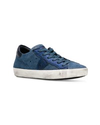 dunkelblaue niedrige Sneakers von Philippe Model