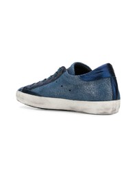 dunkelblaue niedrige Sneakers von Philippe Model