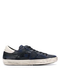 dunkelblaue niedrige Sneakers von Philippe Model