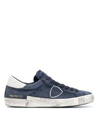 dunkelblaue niedrige Sneakers von Philippe Model