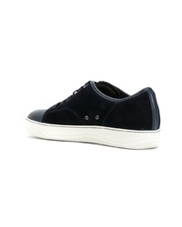 dunkelblaue niedrige Sneakers von Lanvin