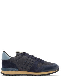 dunkelblaue niedrige Sneakers von Valentino