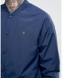 dunkelblaue Nylon Bomberjacke von Farah