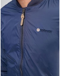 dunkelblaue Nylon Bomberjacke von Lambretta