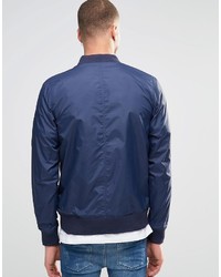 dunkelblaue Nylon Bomberjacke von Lambretta