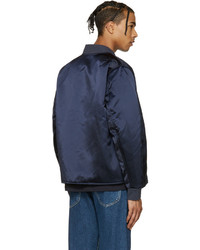 dunkelblaue Nylon Bomberjacke von Acne Studios