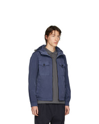 dunkelblaue Nylon Bomberjacke von BOSS