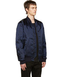 dunkelblaue Nylon Bomberjacke von Acne Studios