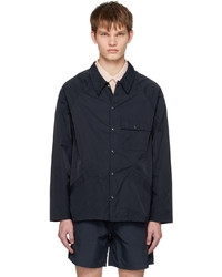 dunkelblaue Shirtjacke aus Nylon von Adsum