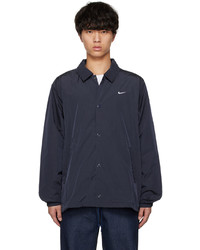 dunkelblaue Shirtjacke aus Nylon von Nike