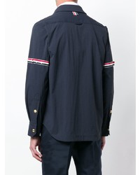 dunkelblaue Shirtjacke aus Nylon von Thom Browne