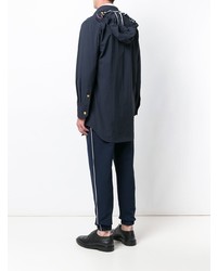dunkelblaue Shirtjacke aus Nylon von Thom Browne