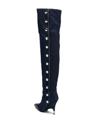 dunkelblaue Overknee Stiefel aus Jeans von Giuseppe Zanotti Design