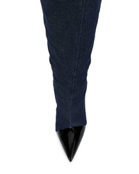 dunkelblaue Overknee Stiefel aus Jeans von Giuseppe Zanotti Design