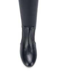 dunkelblaue Overknee Stiefel aus Leder