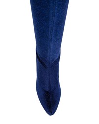 dunkelblaue Overknee Stiefel aus Wildleder von Giuseppe Zanotti Design