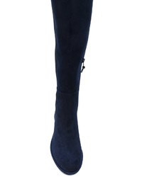 dunkelblaue Overknee Stiefel von Stuart Weitzman