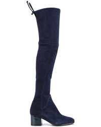 dunkelblaue Overknee Stiefel von Baldinini