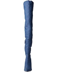 dunkelblaue Overknee Stiefel von Boohoo