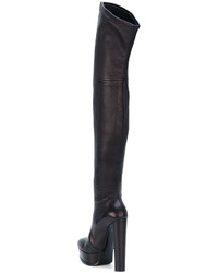 dunkelblaue Overknee Stiefel von Casadei