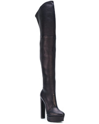 dunkelblaue Overknee Stiefel von Casadei