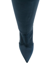 dunkelblaue Overknee Stiefel von Casadei